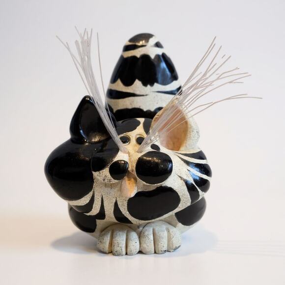 Pence Pets Cat Business Card Holder Handmade Clay 3"x2" Vintage 2004 Signed EUC - Picture 1 of 10